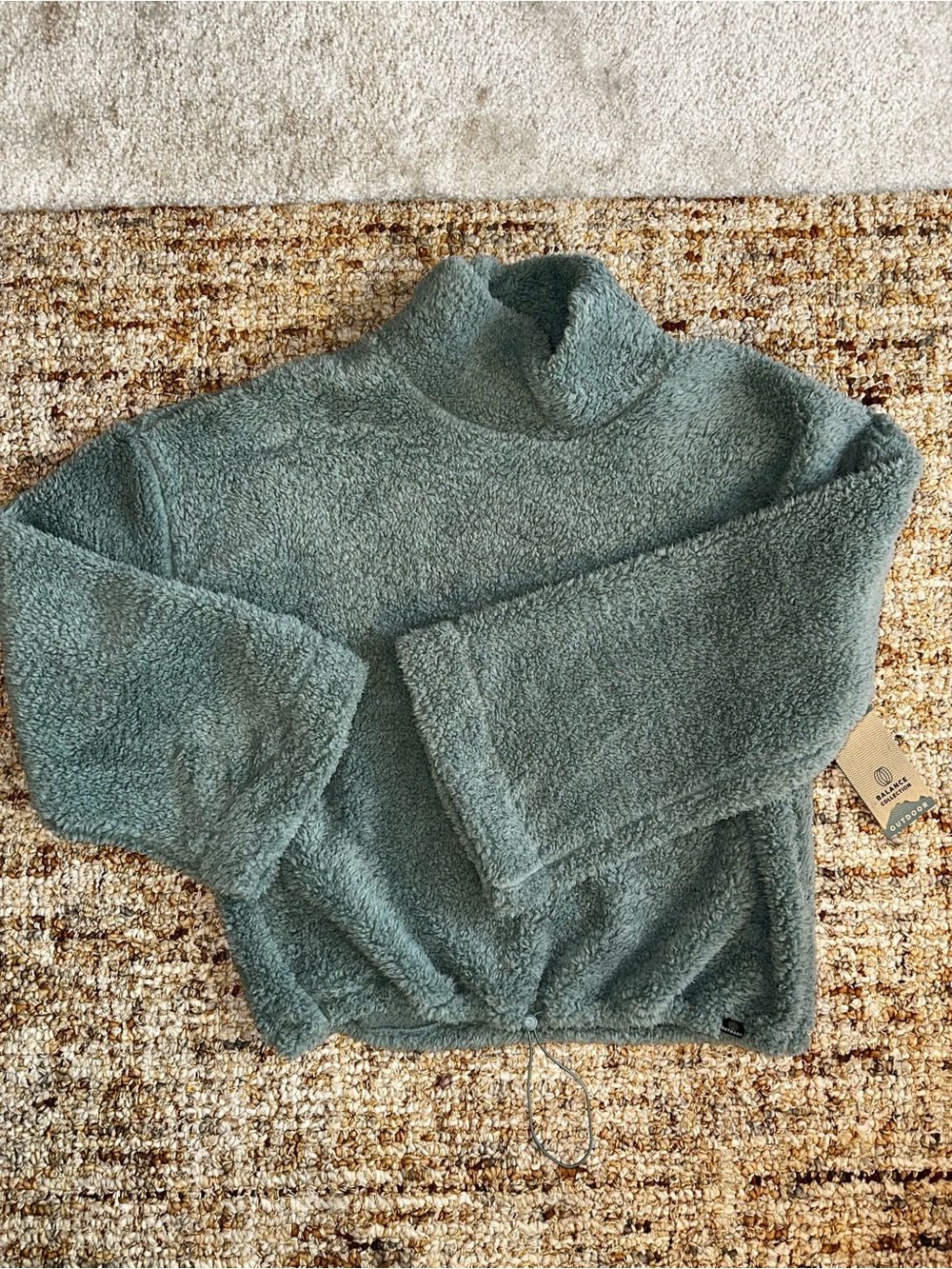 Balance Collection Outdoor Plush Cowl Neck Sweater in Sage